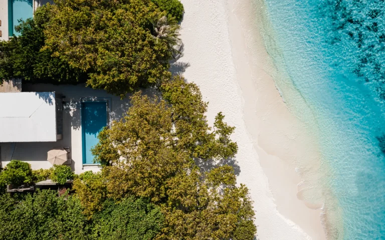 Beach Pool Villa, Amilla Maldives Resort and Residences, Baa Atoll: villa from above