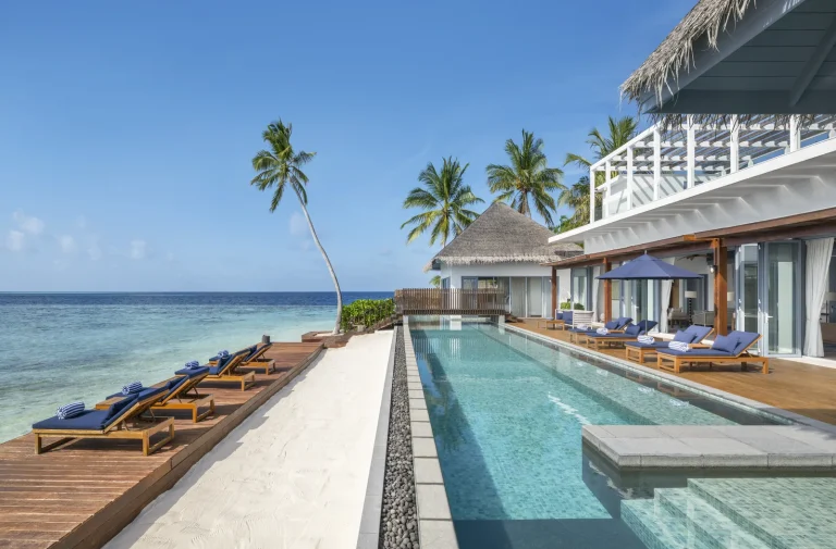 The 40-metre pool of the Grand Estate, The Halcyon Private Isles Maldives, Gaafu Alifu Atoll