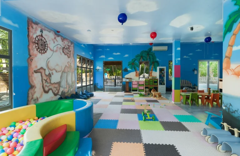 Indoor play room at the kids club, Amilla Maldives, Baa Atoll